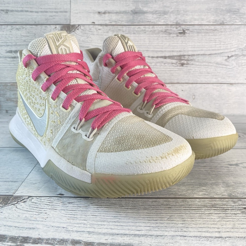 Nike Shoes Mens 8 White Gold Kyrie 3 Zoom Finals Basketball Sneakers High Tops